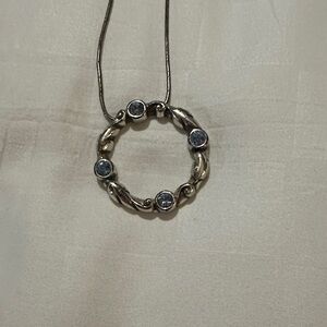 Brighton Silver Necklace with Blue Gems